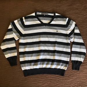 Givenchy Stripped V-Neck Pullover Sweater SZ XL